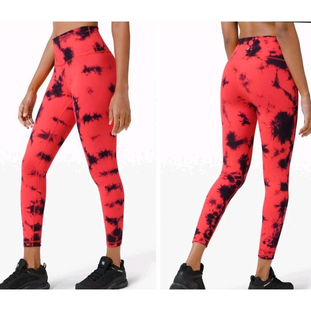 Lululemon Women Size 10 Wunder Train High Rise Tie Dye Leggings W5CR7S